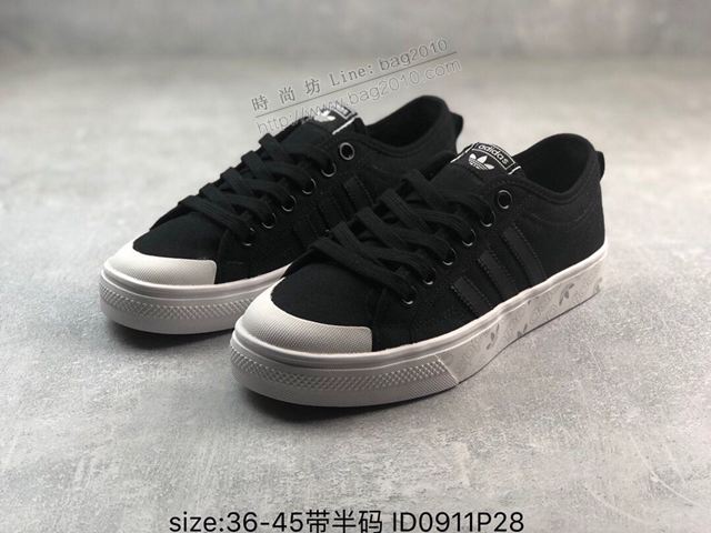 Adidas鞋 新品爆款 adidas三葉草專櫃正品 滿印logo鞋底 阿迪達斯帆布鞋 EE5614 男女同款  hdx13283
